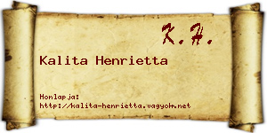 Kalita Henrietta névjegykártya