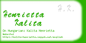 henrietta kalita business card